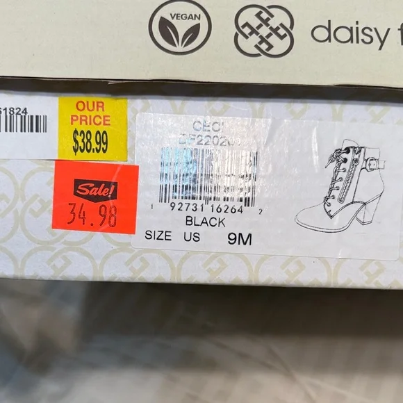 Daisy Fuentes Black Lace Up Boots - Picture 7 of 7